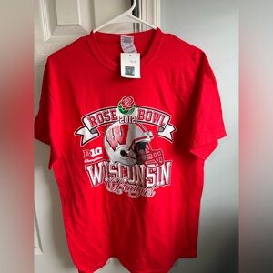 Vintage Gildan Red Wisconsin Badgers Rose Bowl Tee